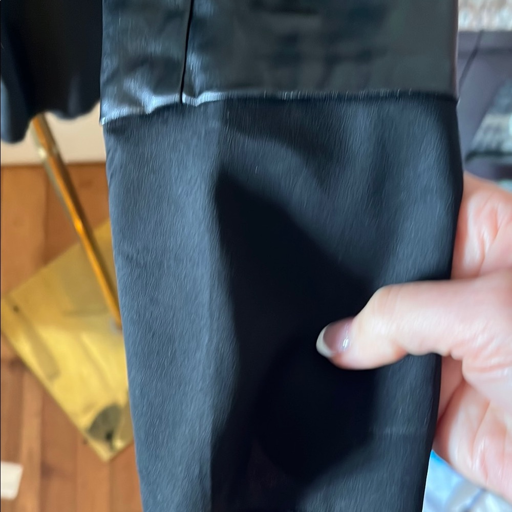 Black Leather Jacket with Ruffled Front - Picture 4 of 5